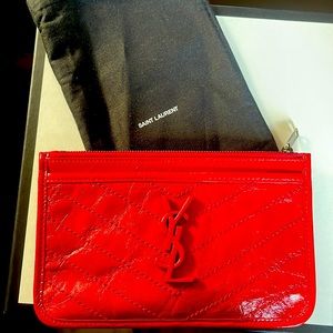 YSL red pouch (niki) authentic